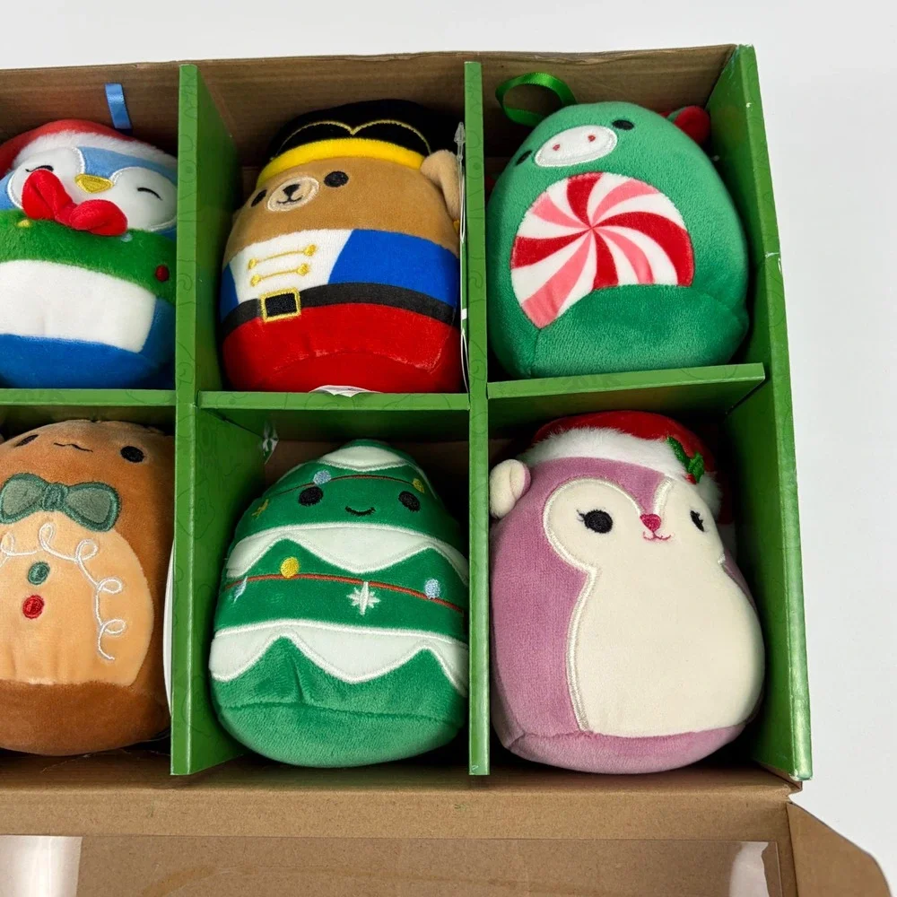 Squishmallows Christmas Holiday Ornament 8-Pack‎ Plush Set New 2024 Box Wear